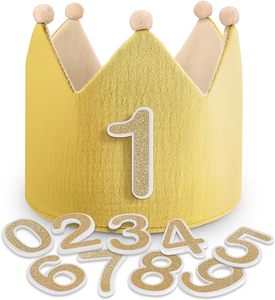 Corona di <span class=keywords><strong>compleanno</strong></span> per bambini tessuto mussola corona di <span class=keywords><strong>compleanno</strong></span> con numeri intercambiabili festa di <span class=keywords><strong>compleanno</strong></span> forniture corona Unisex - Product Image 5