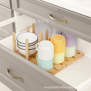 Wooden Dish <b>Rack</b> Square Foldable Draining <b>Rack</b> For Bowls <b>Plates</b> Cups Kitchen Use - Product Image 2