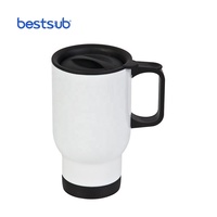 B4QC3-NL BestSub Offre Spéciale Sublimation Blanks 14oz Tumbler Full White Coated Tasse à eau de voyage en acier inoxydable avec couvercle