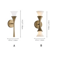 Applique murale LED moderne de luxe en fer et verre alabastre, blanc chaud, pour chambre à coucher