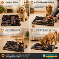 Tapis de Sniffing pour Chiens 50x60cm en Feutre, Jouet d'Entraînement Sensoriel à Alimentation Lente, Couleur Foncée, Puzzle de Cachage de Friandises pour Chiens de Petite et Moyenne Taille