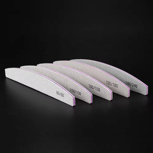25 pièces de limes à ongles demi-lune zébrées double face, grain 100/180, réutilisables, en papier de verre japonais, outils de polissage pour manucure - Product Image 2