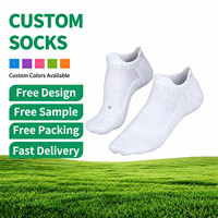 Chaussettes de golf pour hommes personnalisées OEM, en coton, nylon, élasthanne, fines, tricotées, antibactériennes, rembourrées, couleur unie, pour le printemps, chaussettes de sport de golf