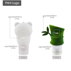 Cartoon Panda Bamboos Shape Silicone <b>Travel</b> Squeeze Bottle Refillable Squeeze <b>Containers</b> Small Empty Bottles - Product Image 5