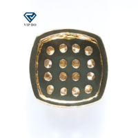 Hohl kissens chliff eingelegte Kristall zirkon vergoldete flache Diamant DIY Halskette Ohrringe Anhänger Zubehör Materialien