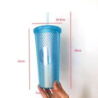 Bouteille d'eau à grille en vrac, gobelets cloutés à paillettes colorées, écologique, meilleure vente