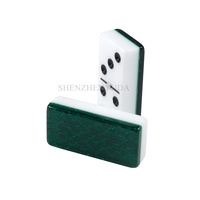 Jeu de dominos professionnel en acrylique vert, double 9, neuf, bicolore, en lucite, pour adultes