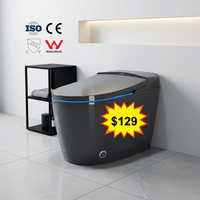 Nouveau modèle 2026 – Vente flash : WC intelligent allongé à poser au sol avec double chasse, siège chauffant et détection au pied pour chasse automatique