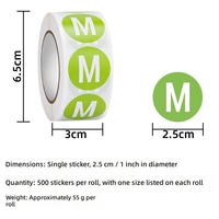 Étiquettes autocollantes en papier couché imprimées en couleur, numérotées, de 2,5 cm (1 pouce), pour la classification des vêtements, des chaussures, des chapeaux et des aliments