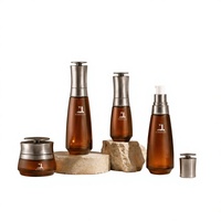 Ensemble de flacons en verre multi-tailles pour emballages cosmétiques, pots à crème 60g 40ml 100ml 120ml, emballages pour soins de la peau, pompe pulvérisateur, couleurs personnalisées