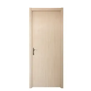 ราคาถูกผู้ชายออกแบบ Prehung ไม้ภายในประตูสีขาวรองพื้น HDF ประตูแม่พิมพ์ที่มีกรอบประตู