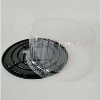 Dôme à gâteau en plastique noir transparent, boîte à dessert en plastique transparente avec couvercle