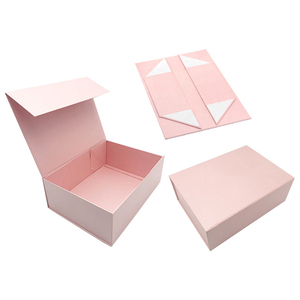 Boîte d'emballage cosmétique rose personnalisée en carton rigide 100 % recyclé avec impression personnalisée, boîte cadeau magnétique avec transport pliable pratique - Product Image 2