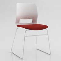 Chaise de négociation empilable à dossier moyen, couleur unie, pour salle de réunion de bureau