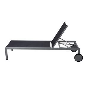 Barato negro Exterior jardín tumbona muebles al aire libre Patio piscina aluminio tumbonas - Product Image 2