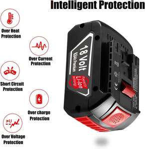 Batterie lithium-ion de remplacement de haute qualité <span class=keywords><strong>18V</strong></span> 3.0-6.0Ah avec indicateur LED pour BAT610G BAT609 compatible avec <span class=keywords><strong>Bosch</strong></span> - Product Image 5