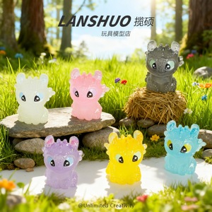 Rainbow Candy DIY Creative Studio - Adorno de resina en miniatura con forma de animal, que brilla en la oscuridad, decoración para el hogar - Product Image 1