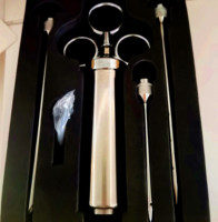 Aiguille à viande en acier inoxydable à injecteur de saveur réglable pour une injection efficace de marinade dans la cuisine professionnelle à domicile