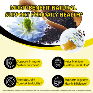 Solotree Lạnh Ép Tự Nhiên Vegan Đen Dầu Hạt Giống Gummies Hữu Cơ Không Đường Màu Đen Dầu Hạt Gummies Cho Tóc Da Doanh Sức Khỏe - Product Image 2