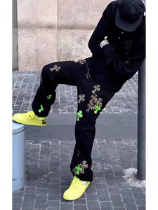 Jeans da Uomo con Orlo Multiplo e Dettagli su Più Bordi, Vestibilità Dritta, Denim Resistente - Product Image 2
