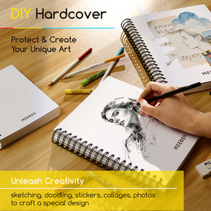 Meeden 9x12 Sketchbook giấy Pad: 122lb/180gsm xoắn ốc ràng buộc nghệ thuật Phác thảo Cuốn sách với DIY bìa-60 tờ nặng trọng lượng - Product Image 5