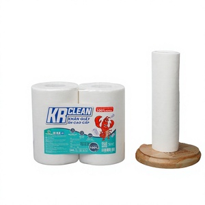 KR CLEAN Serviettes de table blanches en rouleau, 1 pli, en pâte de bois vierge, jetables, style sac, pour usage domestique - Product Image 1
