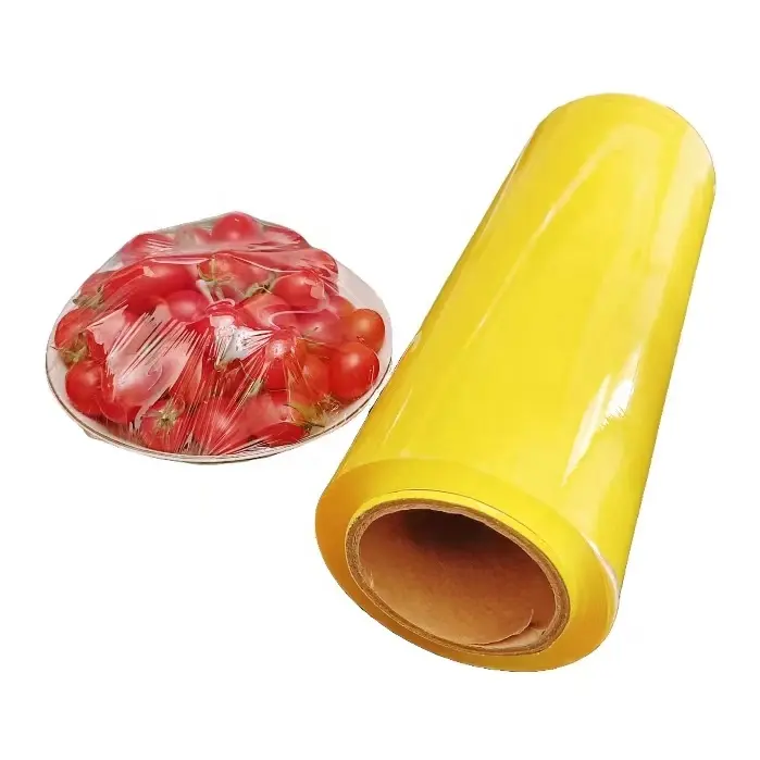Profession eller Fabrik preis Frische Lebensmittel Lagerung Stretch Wrap Lebensmittel verpackung PVC Frisch halte folie Jumbo Roll
