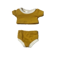 Ensemble de vêtements pour poupées en coton côtelé, haut court à manches courtes, culotte, tenue en tricot doux pour poupées de filles