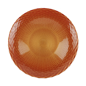 Assiette de table en verre texturé orange brûlé pour l'automne, décorative, couleur ambre chaud, pour mariage, hôtel, restaurant, événement, vaisselle de table - Product Image 1