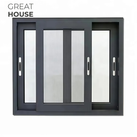 Fenêtre coulissante en aluminium à double vitrage au design moderne, avec moustiquaire en acier inoxydable, fabriquée en alliage d'aluminium