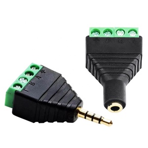 工場卸売 3.5mm はんだ不要 金メッキプラグ ステレオヘッドセット オス・メス オーディオコネクタ端子 - Product Image 1