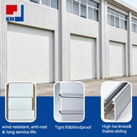 Porte de garage sectionnelle automatique en aluminium isolé moderne, gris anthracite, avec isolation en mousse PU, pour villa résidentielle