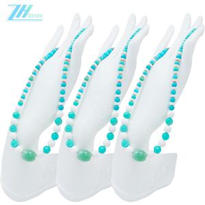 Натуральный Бирюзовый Амазонит тридакна Авантюрин Круглые бусины из драгоценных камней комбинированные ювелирные изделия Размер 16 дюймов Вес 27,6 г - Product Image 4