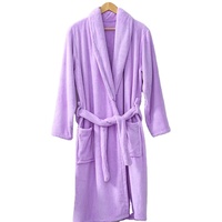 Peignoir en Microfibre en Gros, Logo Brodé, Doux, Sexy, Polaire Corail, Peignoirs de Luxe pour Femme, Chemise de Nuit, Pyjama d'Hiver pour Femme