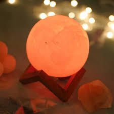 Himalayan Salt Lamp Raw <b>LED</b> Round <b>Globe</b> Natural Rock Salt Wooden Base Home Decor Ambient <b>Lighting</b> - Product Image 2