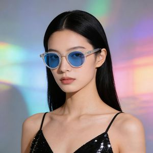 Bestseller Hochwertige UV400 Polaroid Sonnenbrillen für Damen Transparenter Rahmen Modische Runde Brillengestelle Sonnenbrillen - Product Image 1