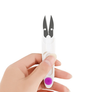 Cross Stitch Scissors With Cap Stainless Steel Spring Yarn Cutter For Sewing Craft Household Use Random Color - Product Image 5