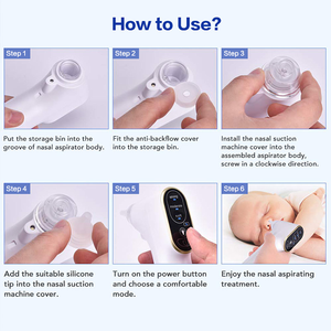 Limpiador de nariz <span class=keywords><strong>para</strong></span> bebé recién <span class=keywords><strong>nacido</strong></span>, limpiador de nariz con succión eléctrica ligera <span class=keywords><strong>para</strong></span> bebé, venta al por mayor de fábrica - Product Image 6