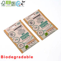 Sacs d'emballage biodégradables imprimés sur mesure, pochettes à fermeture éclair compostables en papier écologique pour dentifrice, comprimés, comprimés à mâcher, capsules
