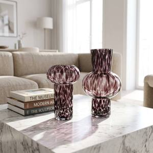 Ensemble <span class=keywords><strong>de</strong></span> 2 vases en verre effet encre, style Mid-Century Modern, forme champignon ventrue, pour la décoration intérieure - Product Image 1