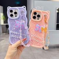 Étui antichoc pour iPhone 15 14 13 7 X 12 11 17 18 PRO MAX avec chaîne de perles pour femmes