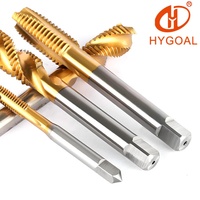 Tarauds métriques HYGOAL HSS-E revêtus de TiN à cannelures droites/spirales pour métaux M3-M14