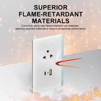 Prise de courant polyvalente de type 118 en Thaïlande: avec PC durable et couvercle en verre et ports USB DC5V/2100mA Prise électrique USB de type A + C