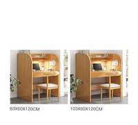 Bureau d'étude moderne et simple avec grand espace de rangement et étagère géante pour étudiants et bureau à domicile