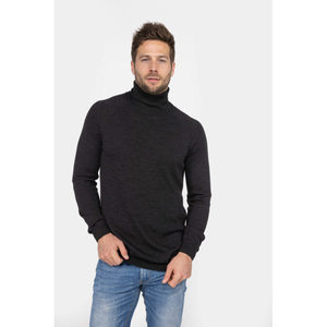 Collo alto in misto nero di lana merino senza cuciture, realizzato nei Paesi Bassi con maglieria 3D a zero spreco, private label - Product Image 1