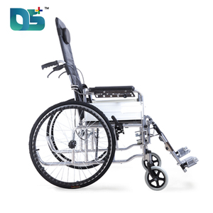Diseño Popular Respaldo alto Marco de aleación de aluminio Ángulo ajustable Reposacabezas plano Freno de línea Fácil movilidad Silla de ruedas <span class=keywords><strong>manual</strong></span> - Product Image 4