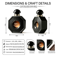 Flacon de parfum octogonal mat de luxe en verre vide avec bouchon sphérique pour marque privée