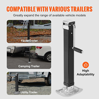 AMBITION Cric de remorque carré à soudure directe pour camping-car, cric de voiture, avec jambe de support réglable de 15,25 pouces pour le levage de camping-cars et de chevaux