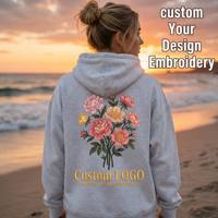 Sweat-shirt à capuche surdimensionné personnalisé pour hommes et femmes, avec broderie graphique, style vintage côtier, OEM, marque privée, vente en gros, 10 MOQ