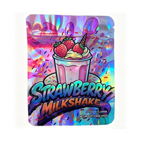 Sachet Doypack de 3,5 grammes, pochette verticale de 1/8 oz, fermeture éclair résistante aux enfants, emballage pour fleurs séchées, film barrière anti-odeur, sac holographique en Mylar